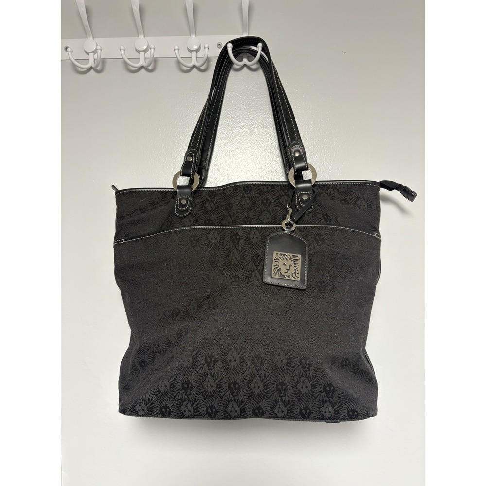 Women's Travel Bag Anne Klein New York Black Travel/Tote Monogram Print Logo